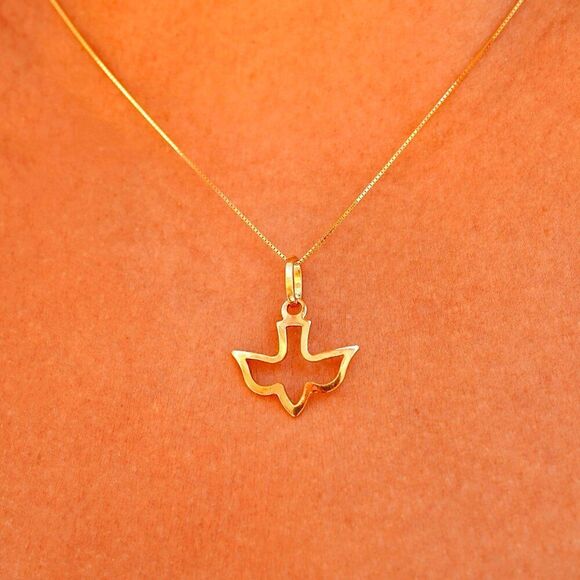 14KโSolid Gold Holy Spirit Dove Charm Pendant 0.7g - Picture 4 of 4